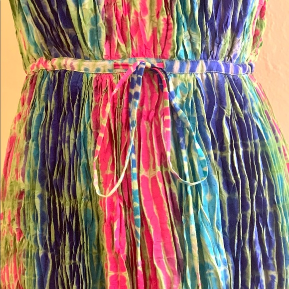 Sold | Calypso colorful plisse maxi dress . Size small - Picture 5 of 10
